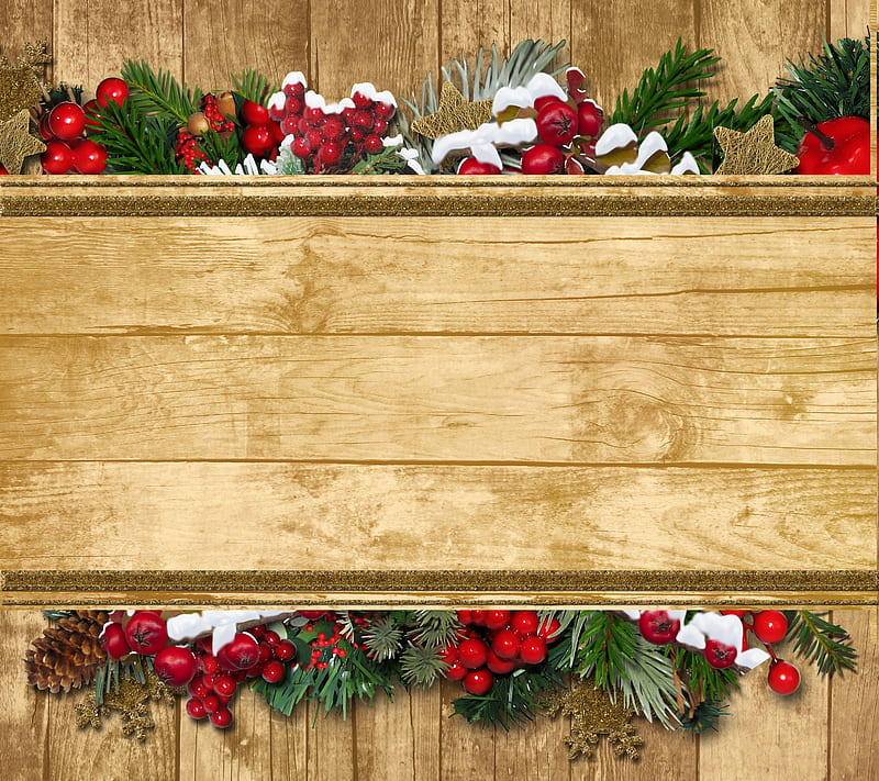 Christmas Frame, wood decoration, HD wallpaper