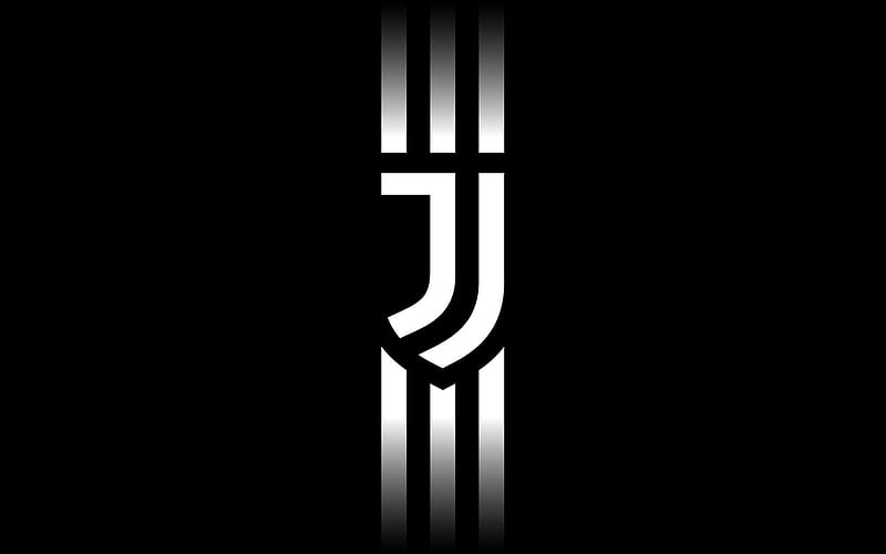 Juventus, minimal, new logo, black background, Juve, Serie A, new Juventus logo, juve, soccer, Juve logo, HD wallpaper
