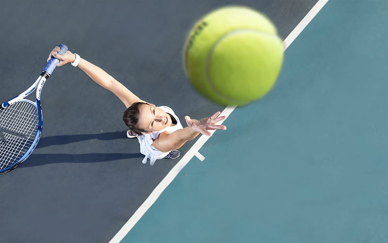 tennis, sportsman, tennis ball, racket, tennis court, HD wallpaper