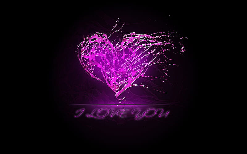 Purple heart, art, 3g, nice, purple, love, heart, texture, bonito, HD wallpaper
