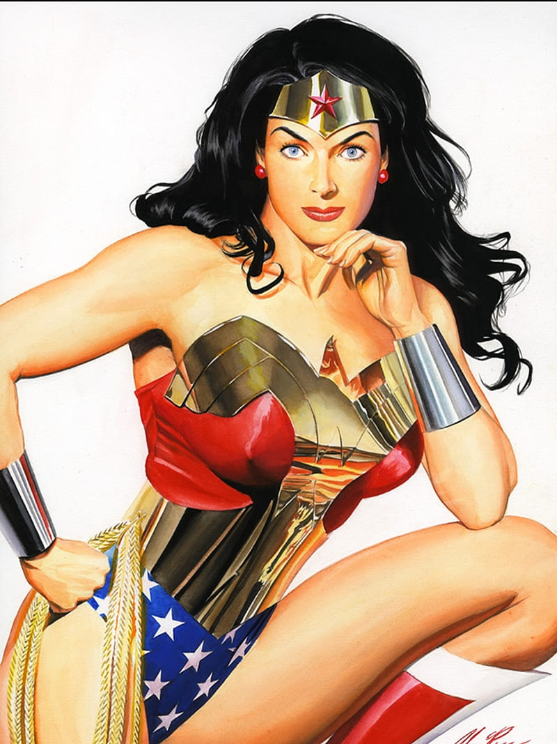Wonder Woman, alex ross, amazon, amazonian, comic, dc, dc comic, diana prince, gal gadot, lasso, HD phone wallpaper