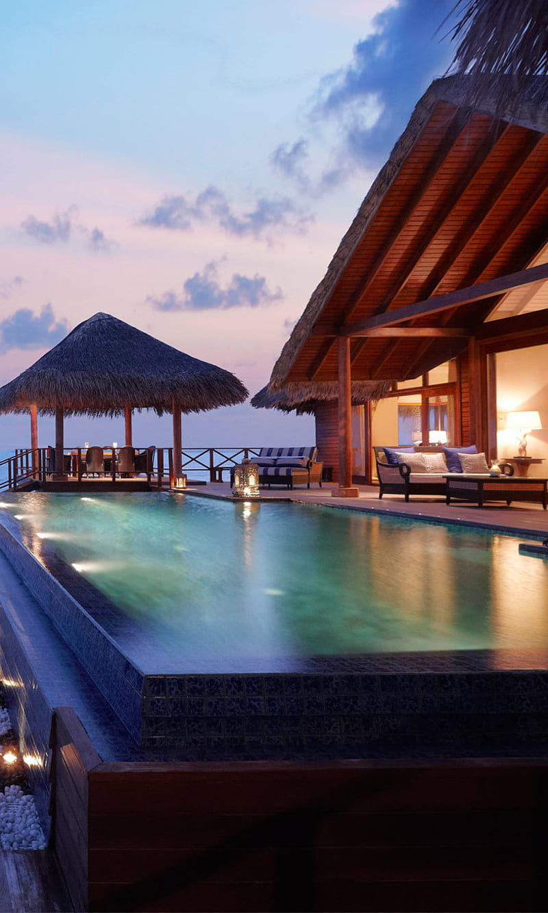 Maldives Resort, holiday, luxury, pool, tropical, vacation, HD phone wallpaper