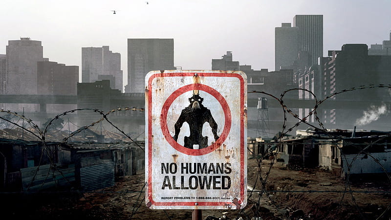 no humans allowed, district, alien, HD wallpaper