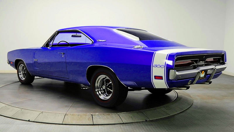 1969 Dodge Charger 500, Muscle Car, Blue Car, HEMI, Dodge Charger, HD wallpaper