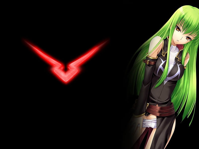 C.C, code geass, cc, anime girl, sexy, green hair, HD wallpaper