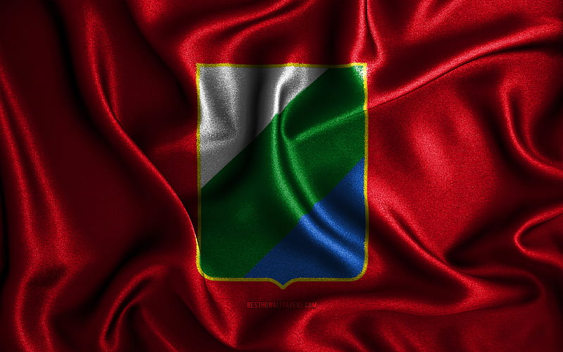 Abruzzo flag silk wavy flags, Italian regions, Flag of Abruzzo, fabric flags, 3D art, Abruzzo, Regions of Italy, Abruzzo 3D flag, HD wallpaper