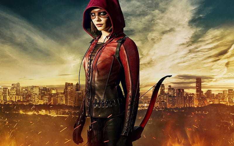 Arrow (2012 - ), poster, red, hood, fantasy, Thea Queen, Willa Holland, tv series, arrow, HD wallpaper