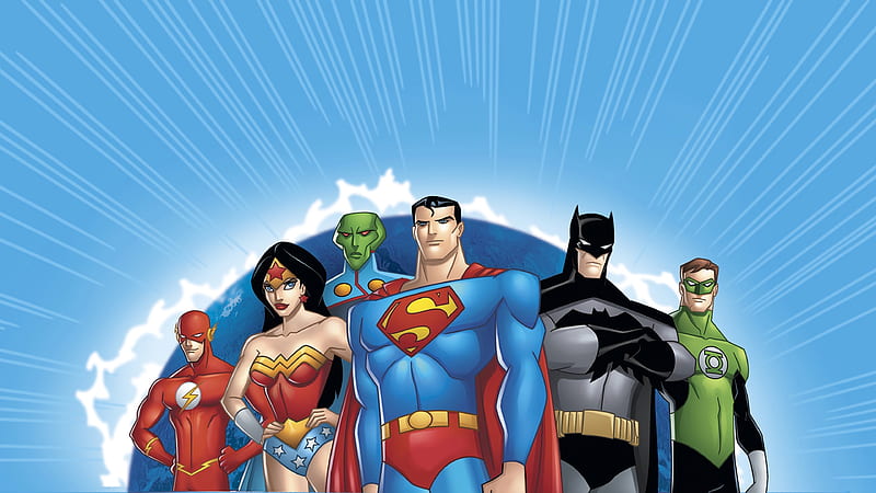 Justice League, Justice League: Crisis On Two Earths, Barry Allen, Flash, Green Lantern, Hal Jordan, Martian Manhunter, Superman, Wonder Woman, HD wallpaper