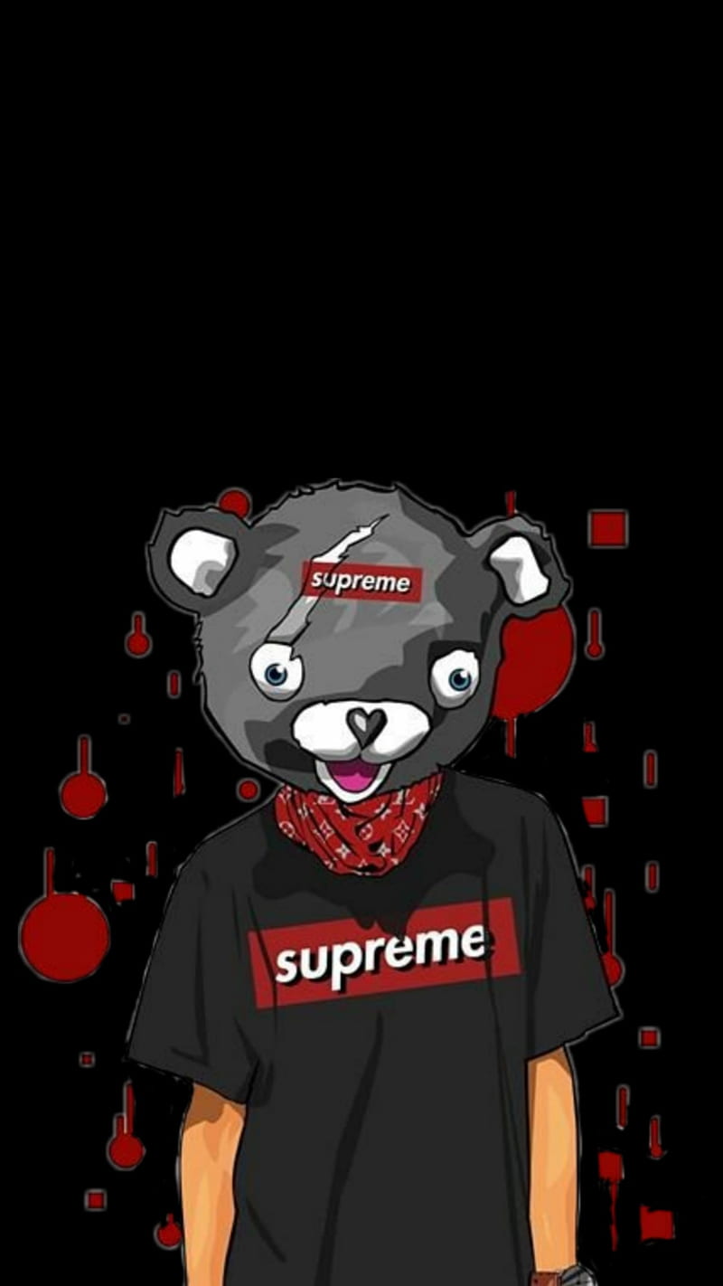 Supreme Bear, cartoon, cool, HD phone wallpaper | Peakpx