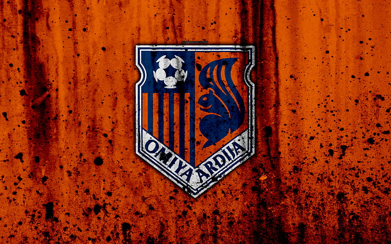 FC Omiya Ardija logo, J-League, stone texture, japan, Omiya Ardija, soccer, football club, Omiya Ardija FC, HD wallpaper