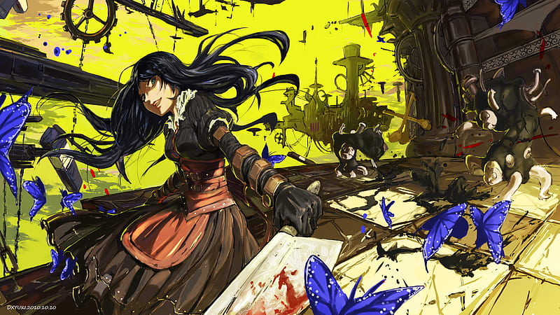 Image Alice Blood Madness Returns 2 Hair Girls vdeo game 2560x1440