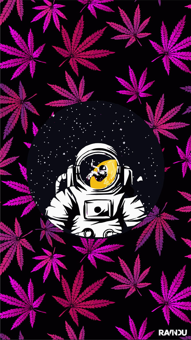 AstroBlaze, astronaut, high, moon, joint, AMOLED, smoking, black, pattern, stars, space, HD phone wallpaper