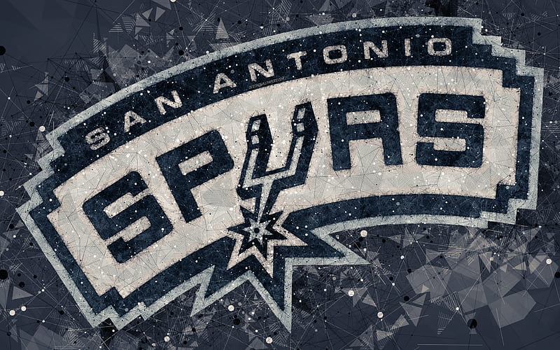 San Antonio Spurs creative geometric logo, American basketball club, creative art, NBA, emblem, gray abstract background, mosaic, National Basketball Association, San Antonio, Texas, USA, basketball, HD wallpaper