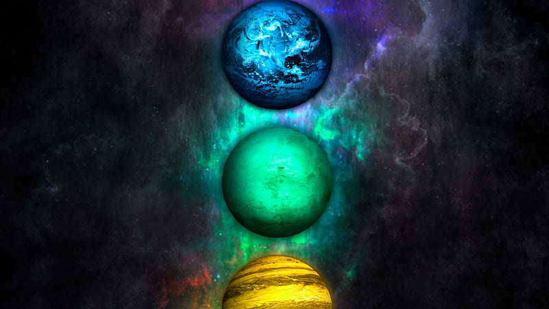 Planets Chakra , planet, artist, artwork, digital-universe, HD wallpaper