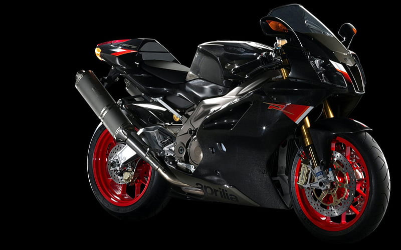 Aprilia, red, speed, black, motorcycles, HD wallpaper