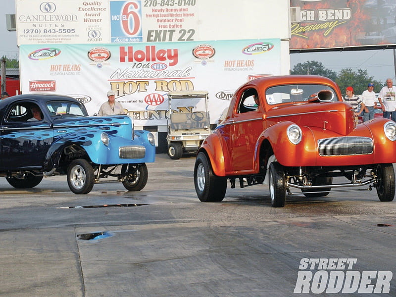 Willys Gassers Fords Blue Flame Gassers Orange Hd Wallpaper Peakpx