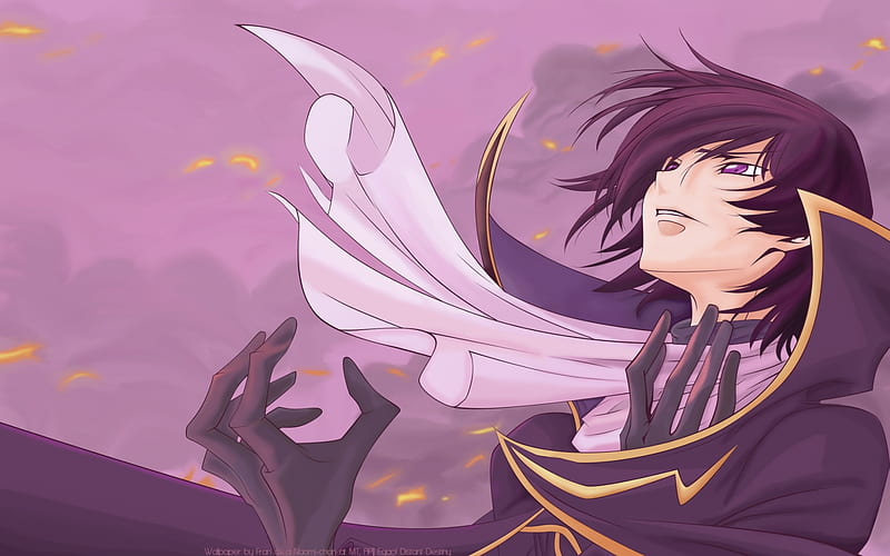 Lelouch Vi Britannia, aesthetic, anime, code geass, edit, purple