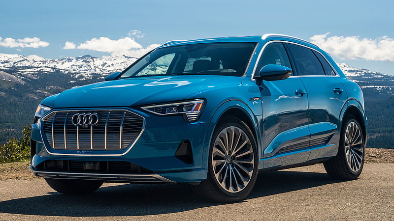 Audi, Audi E-Tron, Audi e-tron, Blue Car, Car, Crossover Car, Luxury Car, Mid-Size Car, SUV, HD wallpaper