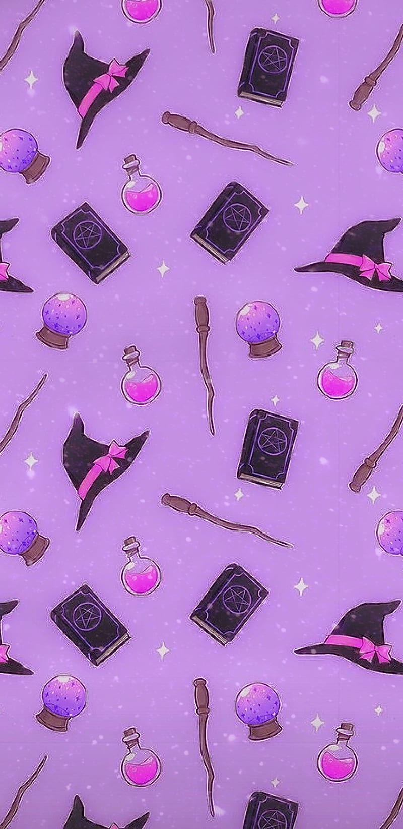 Cut Witch Background, cute, halloween, purple, witch, HD phone wallpaper |  Peakpx
