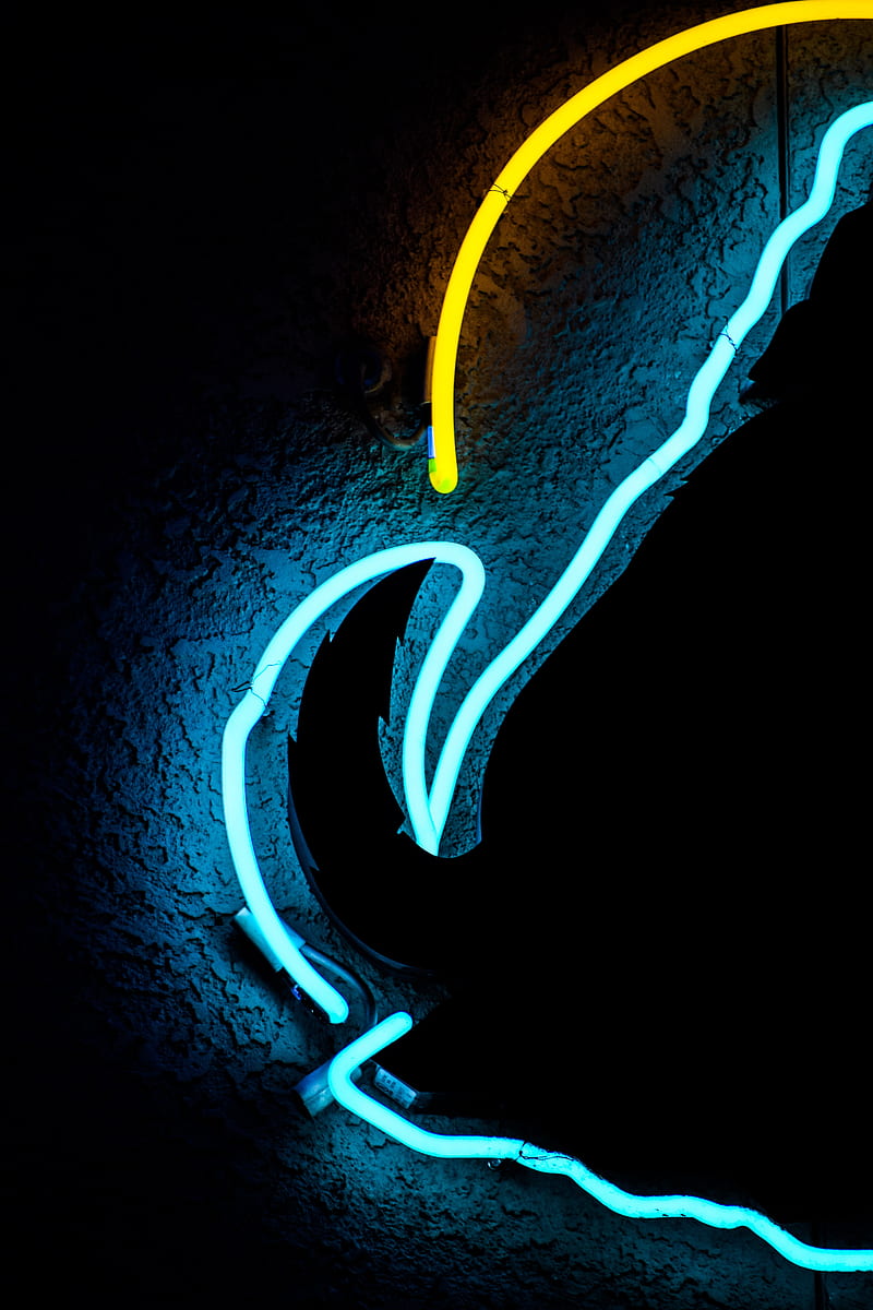 blue and yellow LED light, HD phone wallpaper