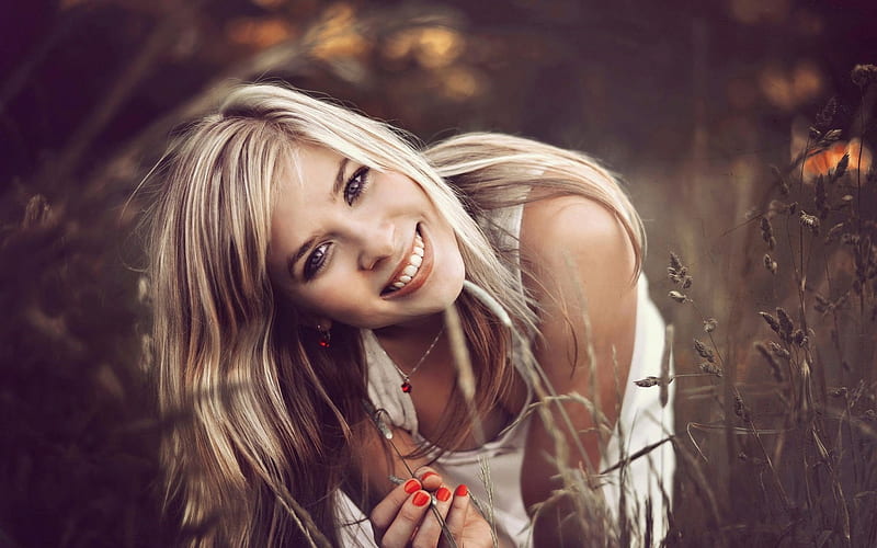 summer girl smile- background, HD wallpaper