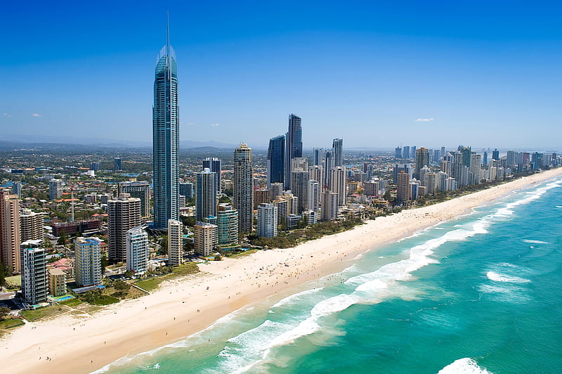 Cities, Beach, Skyscraper, Cityscape, Australia, Man Made, Gold Coast, Queensland, Surfers Paradise, HD wallpaper