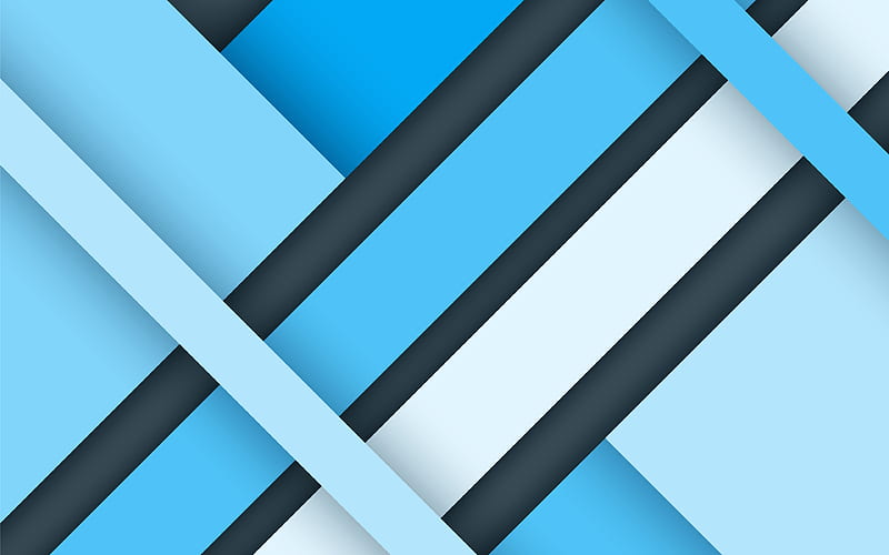 blue abstraction, material design, blue lines, android, HD wallpaper