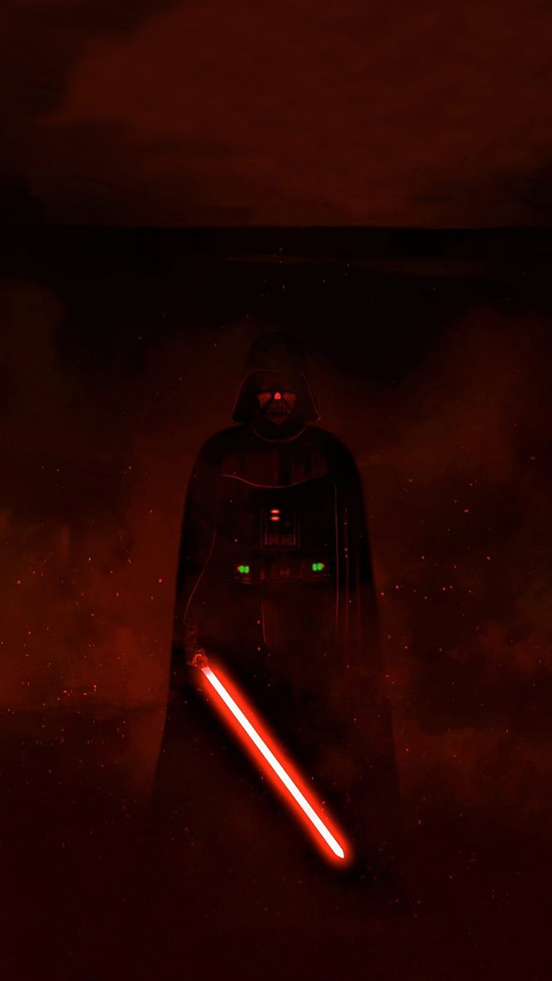 Darth Vader Red, darth vader, disney, han solo, lightsaber, luke skywalker, star wars, HD phone wallpaper