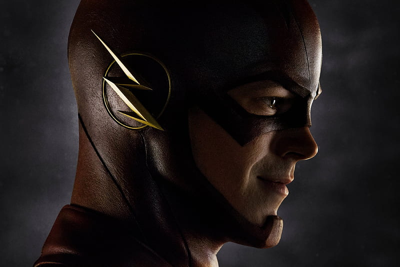 the flash, barry allen, profile view, smiling, grant gustin, Movies, HD wallpaper