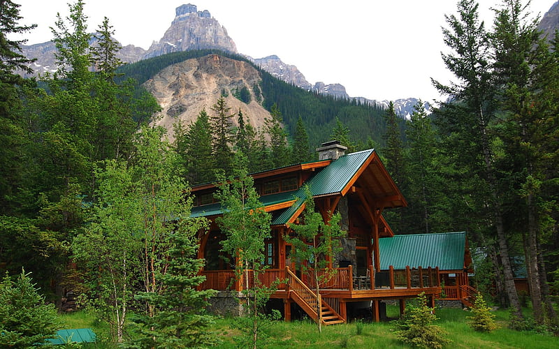 Cabaña en las montañas, casa, naturaleza, cabaña, montañas, bosque, Fondo  de pantalla HD | Peakpx