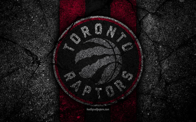 Toronto Raptors, NBA logo, black stone, basketball, Eastern Conference, asphalt texture, USA, creative, basketball club, Toronto Raptors logo, HD wallpaper