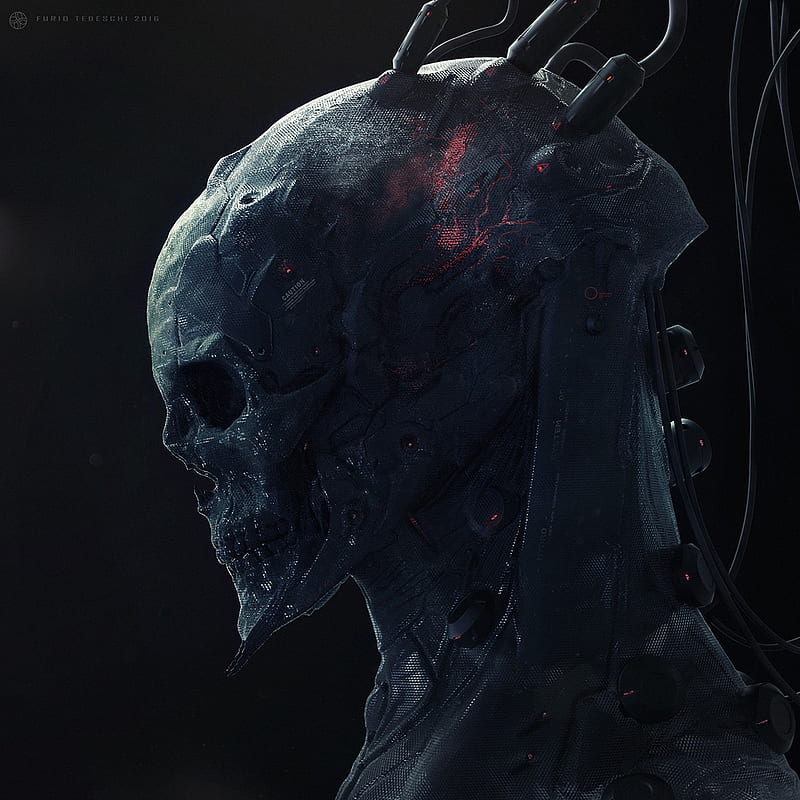 CGI, skull, dark fantasy, digital art, HD phone wallpaper
