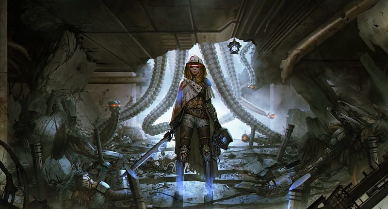 Cyberpunk Girl, cyberpunk, artist, artwork, digital-art, HD wallpaper