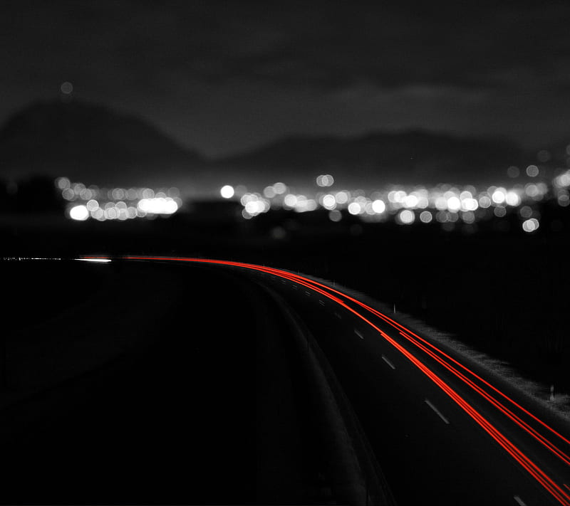 Carretera, luces, noche, Fondo de pantalla HD | Peakpx