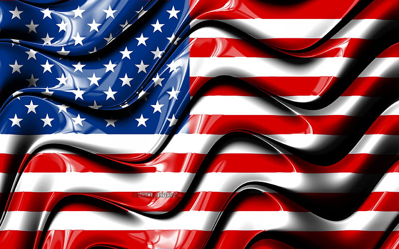 USA flag North America, national symbols, Flag of USA, 3D art, United States of America, USA, United States flag, North American countries, USA 3D flag, american flag, HD wallpaper