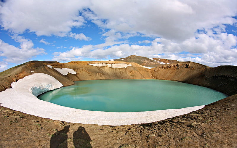 Sudur, Tingeyjarsysla, Iceland, Lake, Crater, Iceland, Nature, HD wallpaper