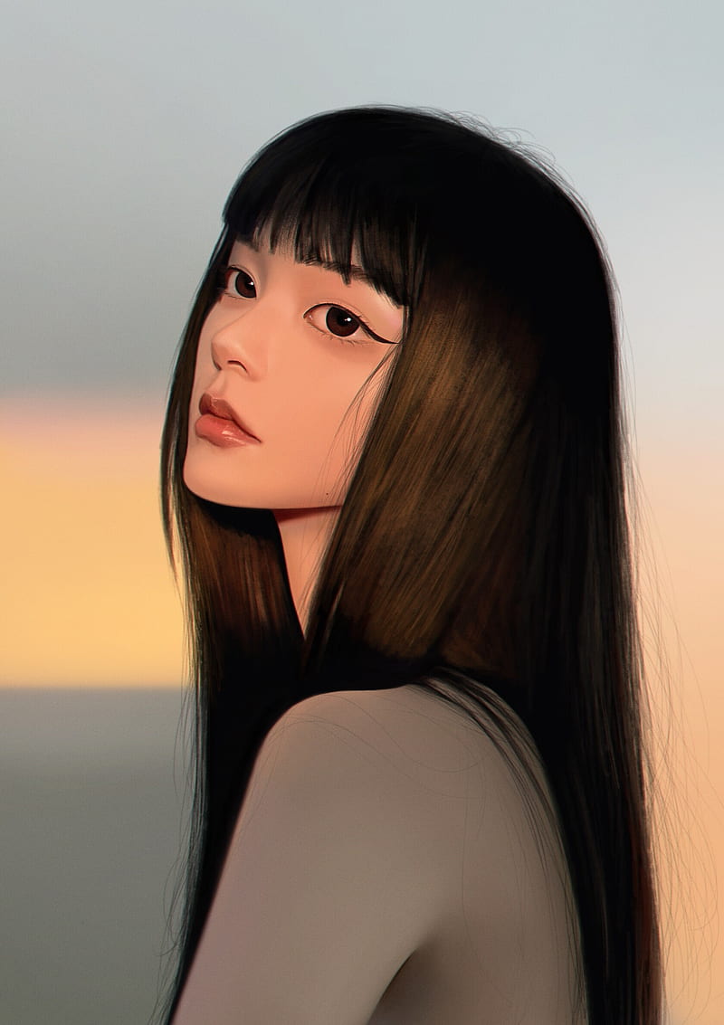 Women, Asian, digital art, long hair, portrait display, HD phone wallpaper  | Peakpx