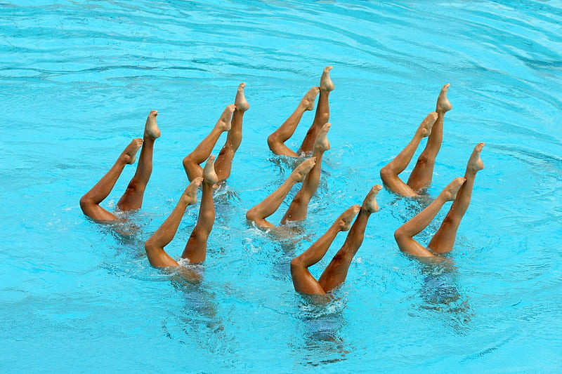 Synchronized Swimming, sport, water, people, watersport, swimming, HD wallpaper