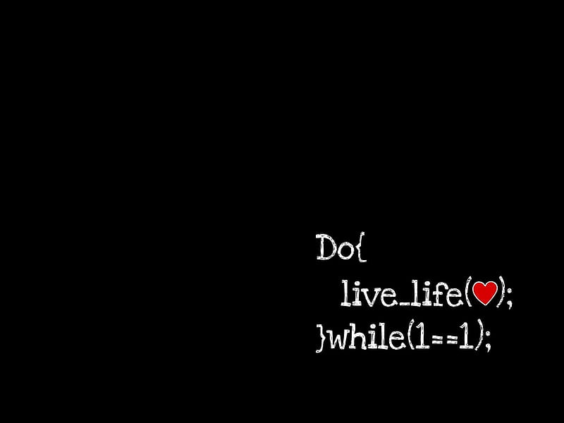 Live Life, live, code, programing, life, dark, black, HD wallpaper | Peakpx