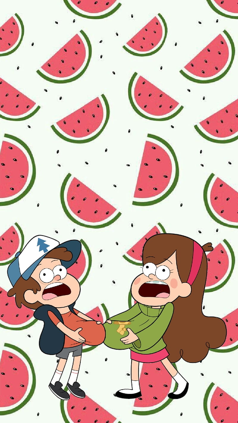 Dipper and Mabel, dipper, gravity falls, mabel, melon, pato, tumblr, HD phone wallpaper