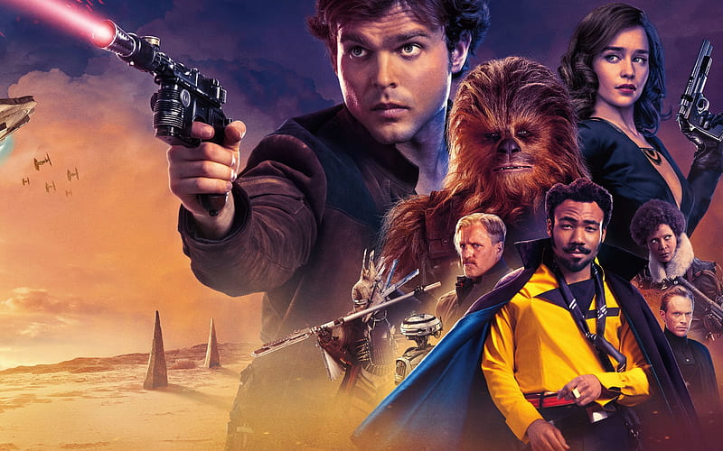 Solo A Star Wars Story, 2018, Alden Ehrenreich, poster, promo, new movie, all characters, Emilia Clarke, HD wallpaper