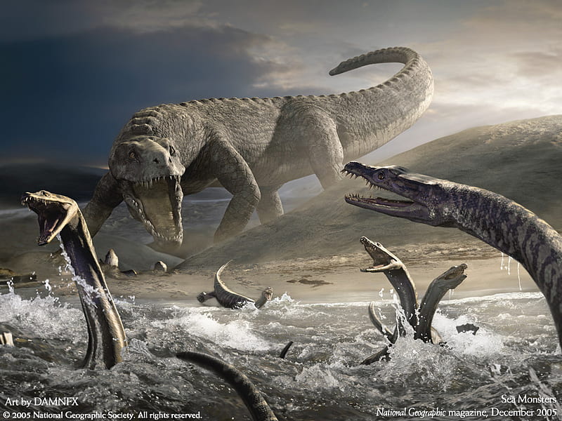 Dinosaurs, t-rex, water, land, ocean, HD wallpaper | Peakpx