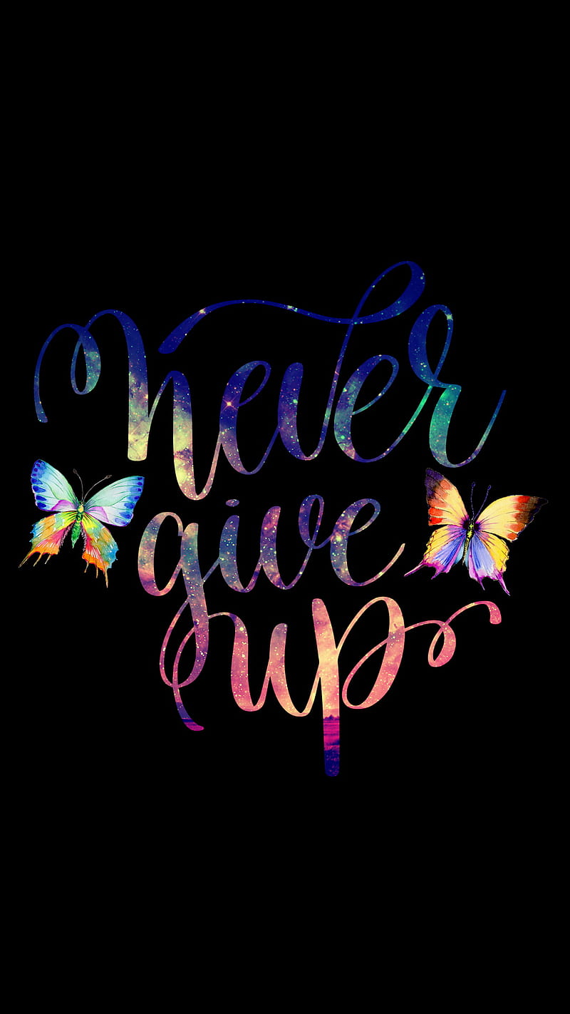 Never Give Up, quotes, HD phone wallpaper