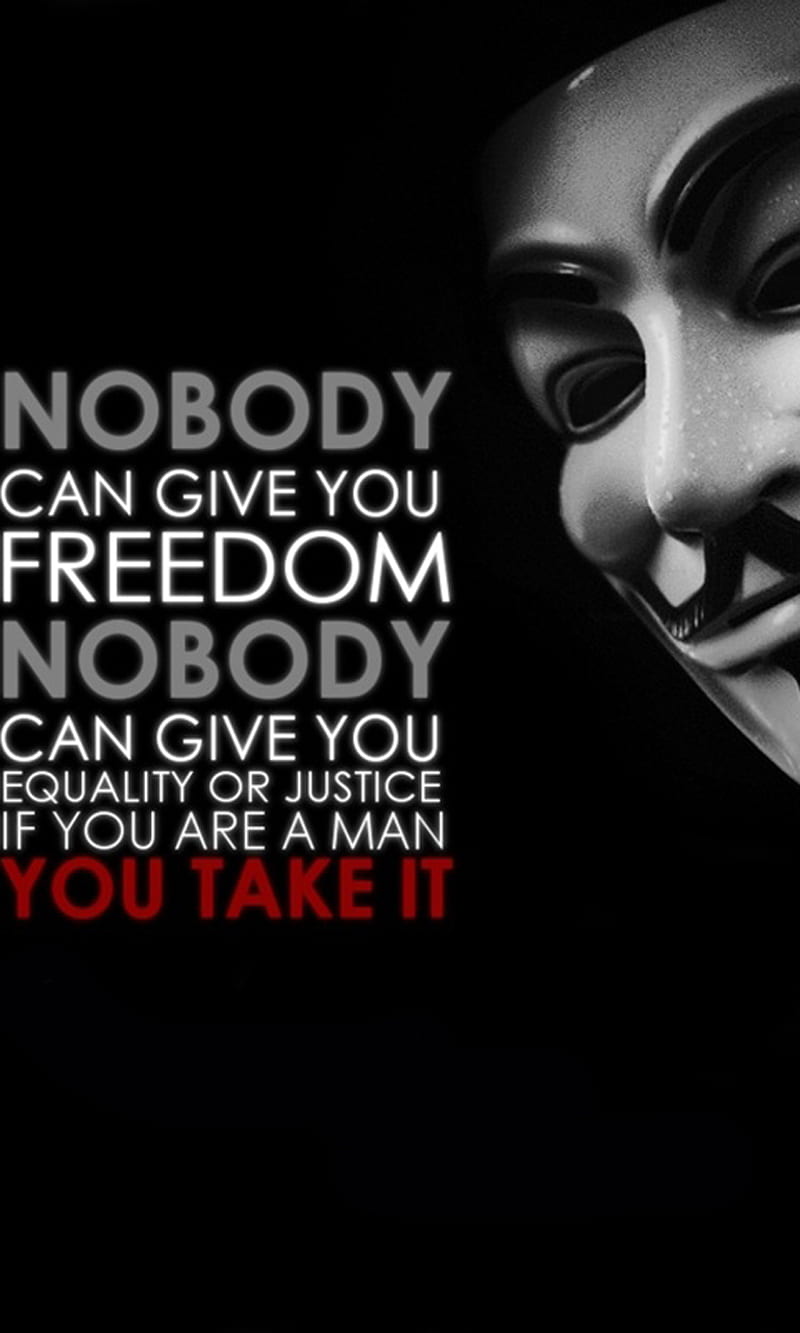 Anonymous Quote, be strong, dom, justice, law, mask, saying, vendetta, HD phone wallpaper