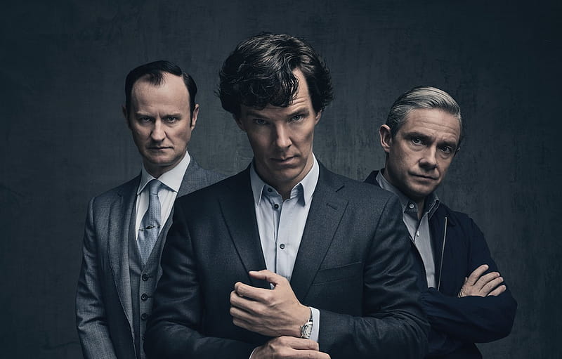 background, trio, Martin man, Benedict Cumberbatch, Benedict Cumberbatch, Sherlock, Mark Gatiss, Mycroft Holmes, Sherlock BBC, Sherlock Holmes, John Watson, Sherlock, sherlock series, HD wallpaper