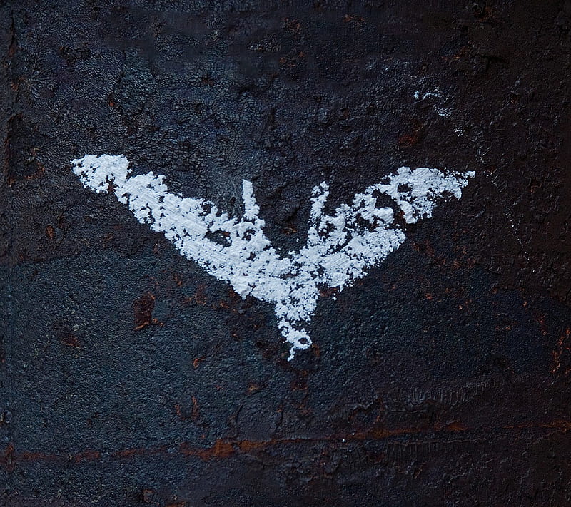 Batman, concrete, dark, dirty, knight, logo, rises, texture, HD wallpaper