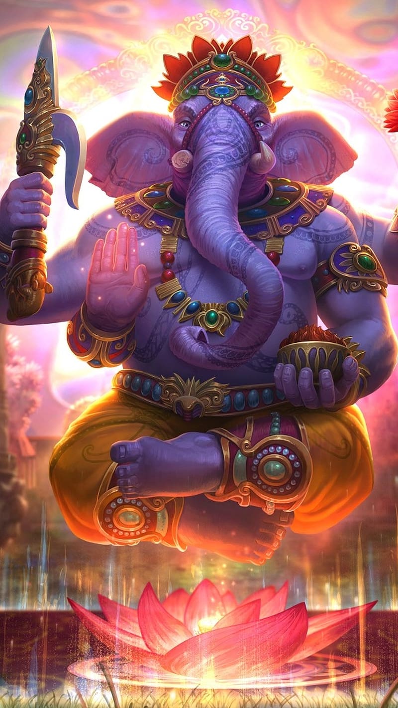 Ganapathi , Smite Lord Ganesh, god, animation, ganpati bappa, HD phone wallpaper