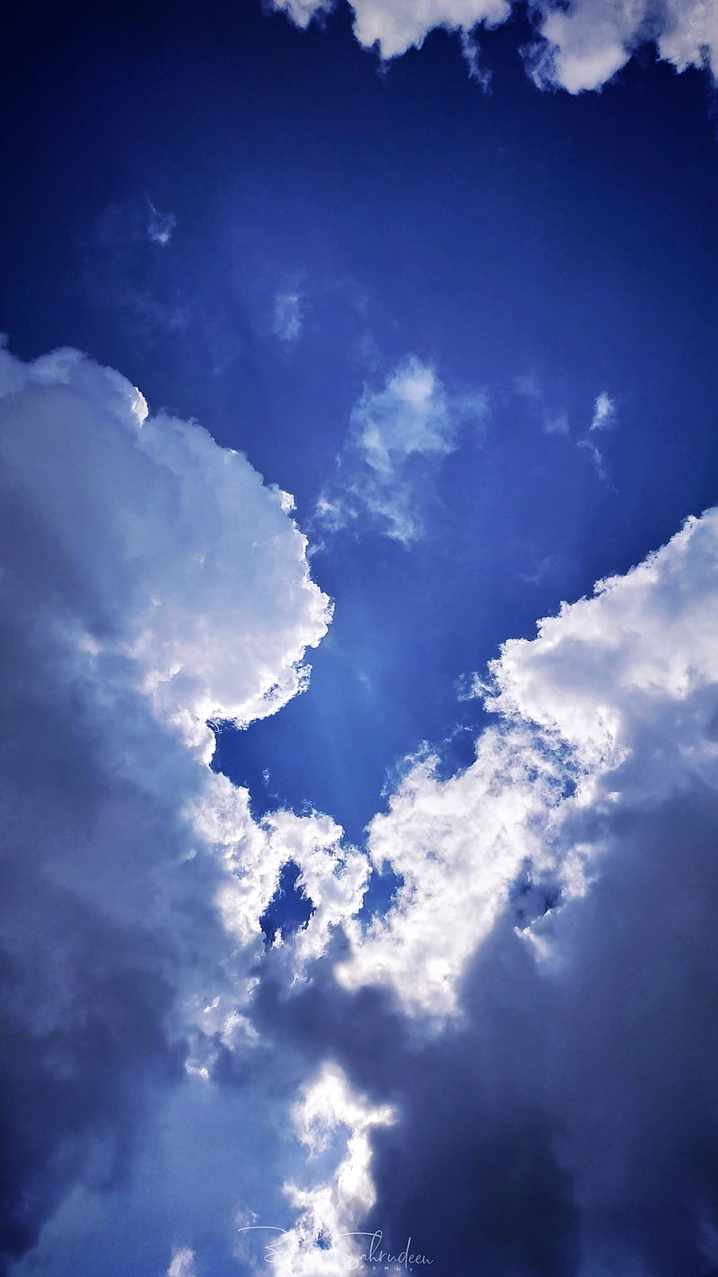 Blue Sky, blue, skies, sky, cloud, cloudy, zaeem sahrudeen, HD phone wallpaper