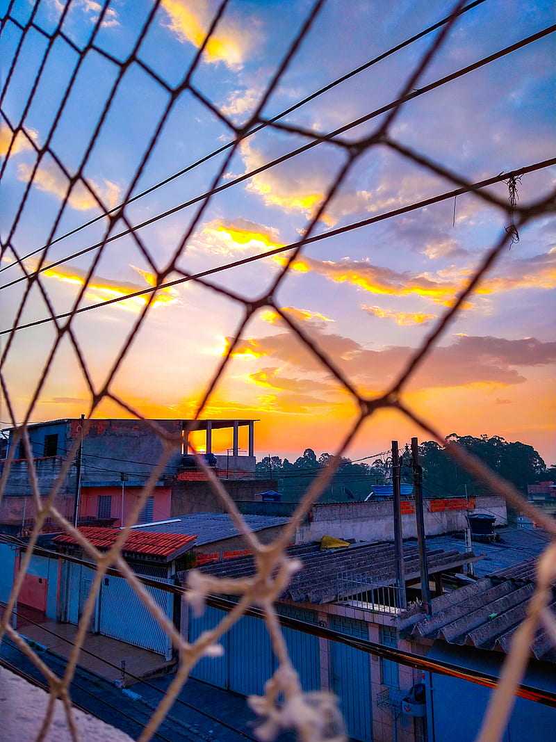 Sunset on home, brazil, calm, favela, HD phone wallpaper
