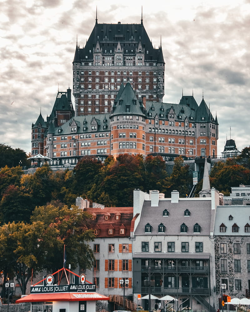 Quebec, architect, buildings, canada, moody, graphy, trending, HD phone wallpaper